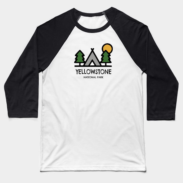 Yellowstone National Park Baseball T-Shirt by esskay1000